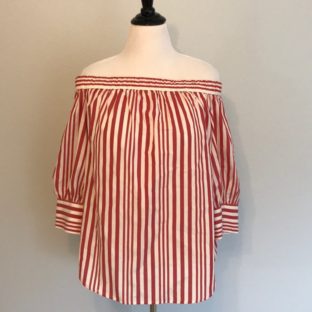 NWT Who What Wear stripe off shoulder top XXL!
